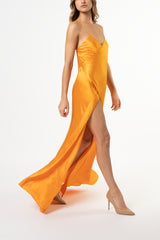 Strappy wrap gown - marigold